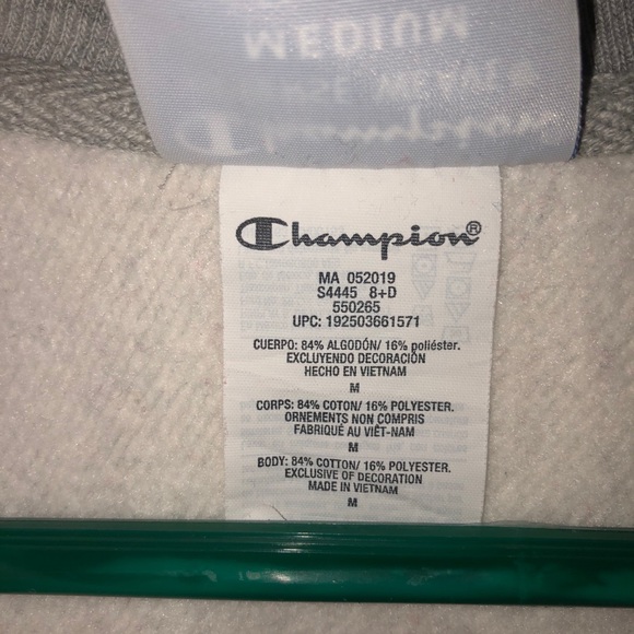 Champion Reverse Weave Colorblock Gray Half Zip Pullover Sweatshirt - Picture 4 of 5
